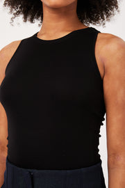 T-SHIRT SANS MANCHES FEMME MODE VOILA NOIR